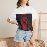 T-Shirt — Red Blindfolded Nun Graphic Tee (I Gave Money, Woke Up)