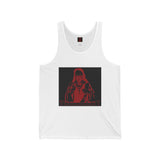 Red Saint Graphic Tank Top – Dark Religious Art Tee