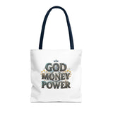 God Money Power Tote Bag — Inspirational Faith & Prosperity Canvas Tote
