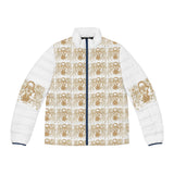 Vintage Portrait Pattern Puffer Jacket