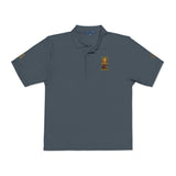 Embroidered Gold Bear Polo Shirt - Classic Casual Polo with Small Chest & Sleeve Embroidery