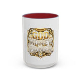 Coffee Mug — "God Money Power" Gold Emblem Accent Mug