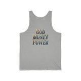 God Money Power Tank Top — Religious Graphic Jersey Tank