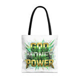 Tote Bag — "God Money Power" Bold Graphic Tote for Faith & Hustle