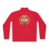 Quarter-Zip Pullover — "GMP God Money Power" Crest Embroidered Pullover