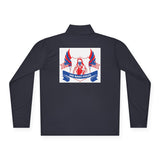 Quarter‑Zip Pullover — Patriotic 'God Never Forgets' American Flag Design