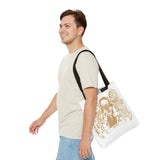 Gold Saint Mary Illustration Tote Bag — Bad Money Power Graphic Tote