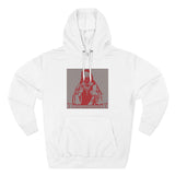 God Money Power Hoodie — Red Religious Icon Graphic Fleece Pullover