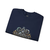 Crewneck Sweatshirt — "God Money Power" Graphic Pullover