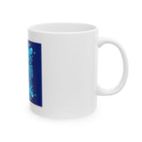 Inspirational 'God Money Power' Ceramic Mug — Blue Graphic Coffee Cup (11oz/15oz)