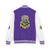 God Power Letterman Jacket — Retro Faith Varsity Coat