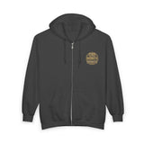 Gold Money Power Zip Hoodie — Graphic Full‑Zip Hooded Sweatshirt