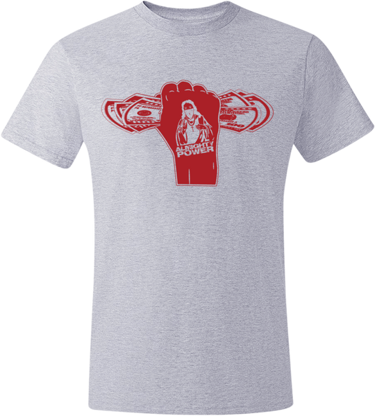 Almighty Power "Fist" Silver/Red T-Shirt