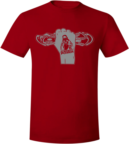 Almighty Power "Fist" Silver/Dark Red T-Shirt