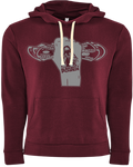 Almighty Power "Fist" Red Maroon/Silver Hoodie