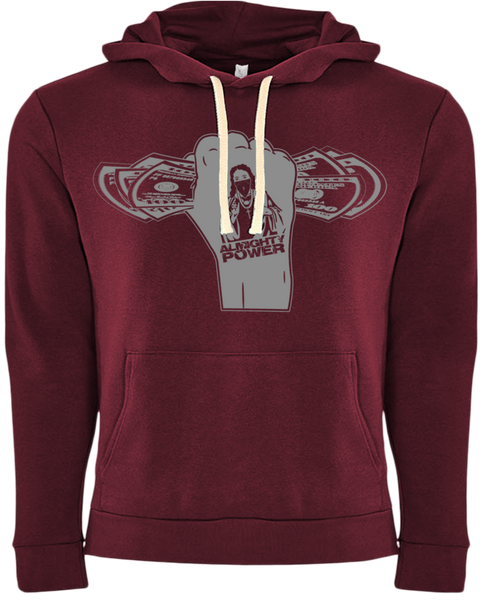Almighty Power "Fist" Red Maroon/Silver Hoodie