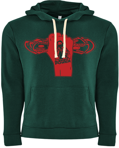 Almighty Power "Fist" Dark Green/Red Hoodie