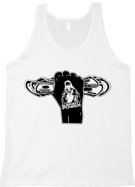 Almighty Power "Fist" White/Black Tank