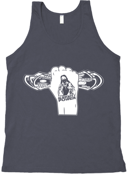 Almighty Power "Fist" Dark Silver/White Tank