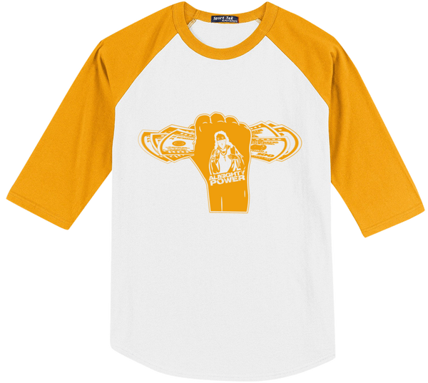 Almighty Power "Fist" White/Gold Sport-Tek Shirt