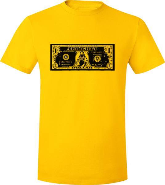 God Money Power "Almighty Dollar Text" Black/Gold