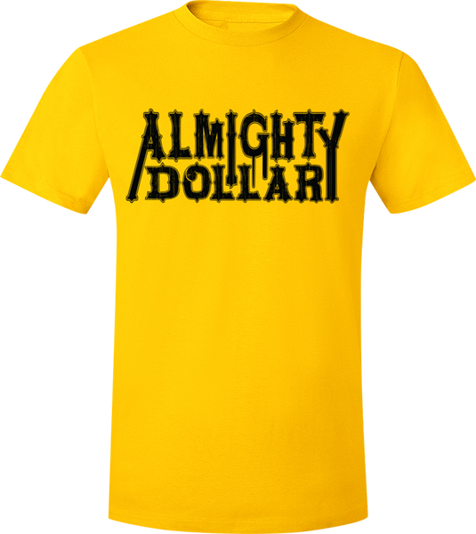 God Money Power "Almighty Dollar Text" Gold/Blk
