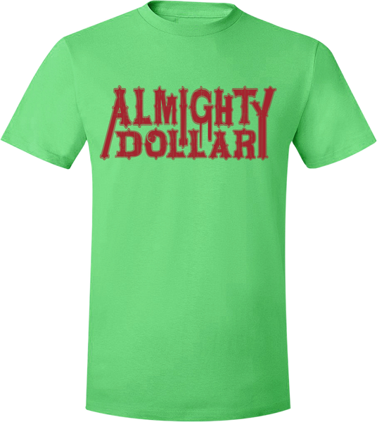 God Money Power "Almighty Dollar Text" Light Gr/Rd