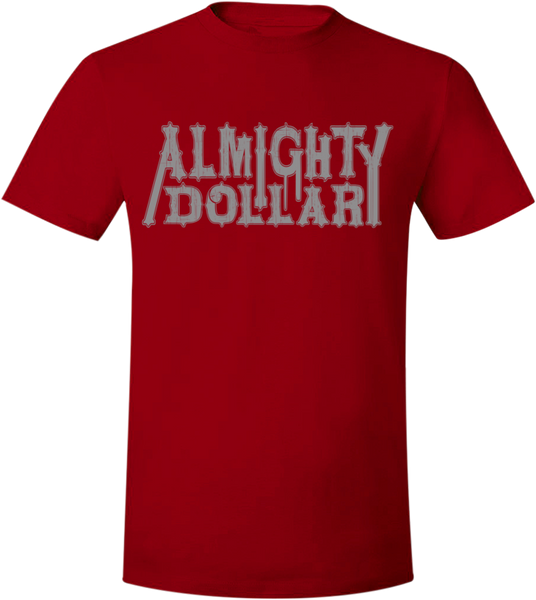 God Money Power "Almighty Dollar Text" Red/Silver