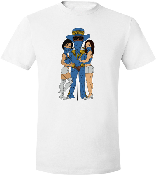 God Money Power "Almighty Pimpin" Wht/Blu TShirt