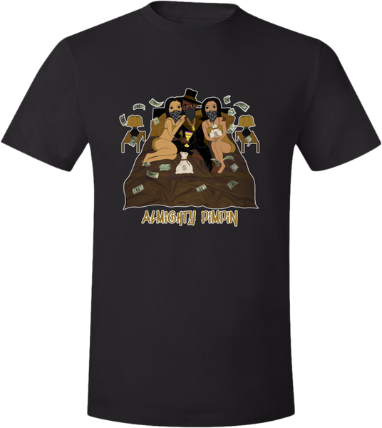 God Money Power "Almighty Pimpin" Blk/Gld T-Shirt