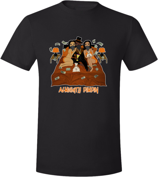 God Money Power "Almighty Pimpin" Blk/Org T-Shirt