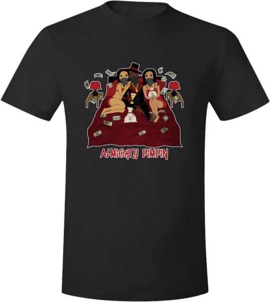 God Money Power "Almighty Pimpin" Blk/Red T-Shirt
