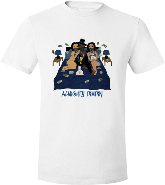 God Money Power "Almighty Pimpin" Wht/Blu T-Shirt