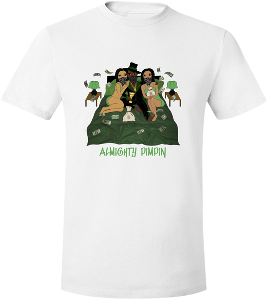 God Money Power "Almighty Pimpin" Wht/Grn T-Shirt