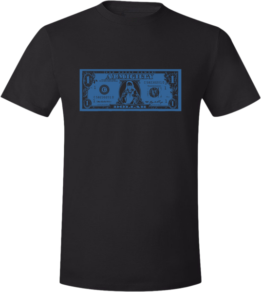 God Money Power "Almighty Dollar Text" Black/Blue