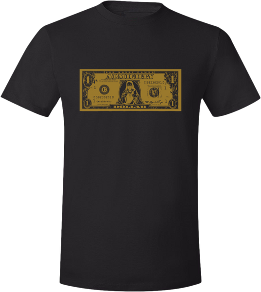 God Money Power "Almighty Dollar Text" Black/Gold