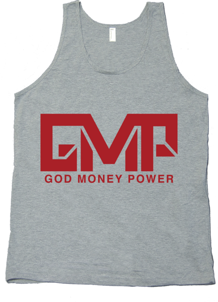 GMP Block Logo Tank Top Silver/Red
