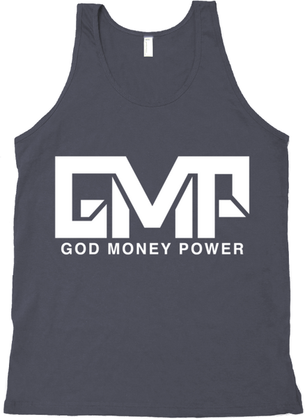 GMP Block Logo Tank Top Dark Silver/White