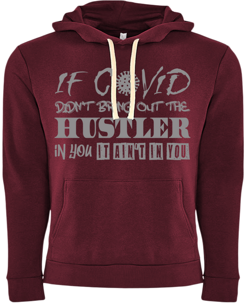 Covid Hustler Hoodie Red Maroon/Silver