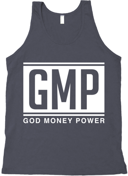 GMP Letters Tank Top Dark Silver/White