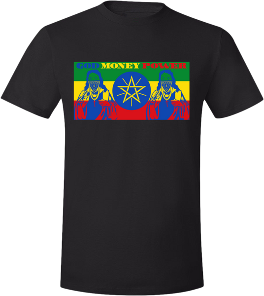 God Money Power ”Ethiopia Flag” T Shirt