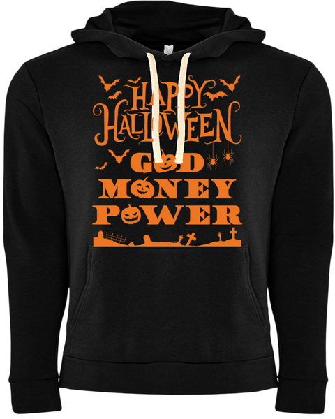 Happy Halloween God Money Power Black Hoodie