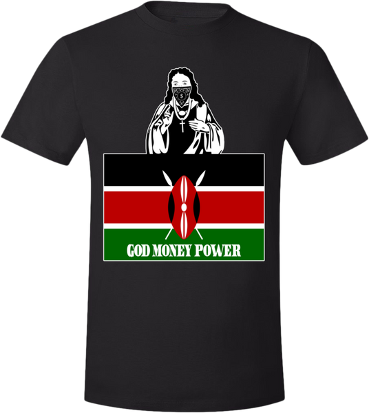 God Money Power ”Kenya Flag” T Shirt