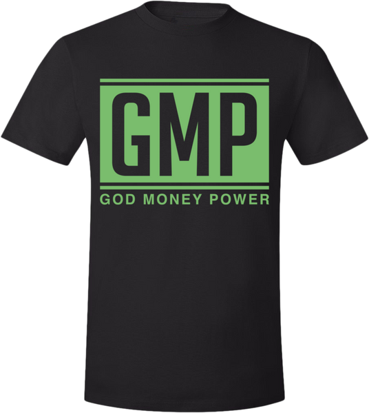 GMP Letters T-Shirt Black/Light Green