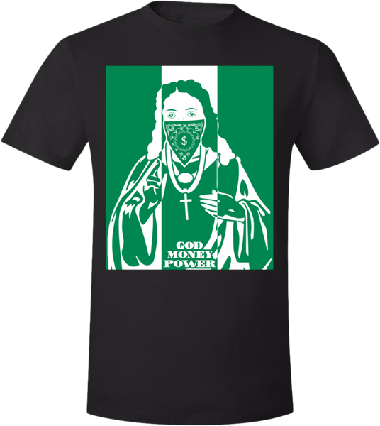 God Money Power ”Nigeria Flag” T Shirt