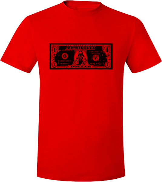 God Money Power "Almighty Dollar Text" Black/Red