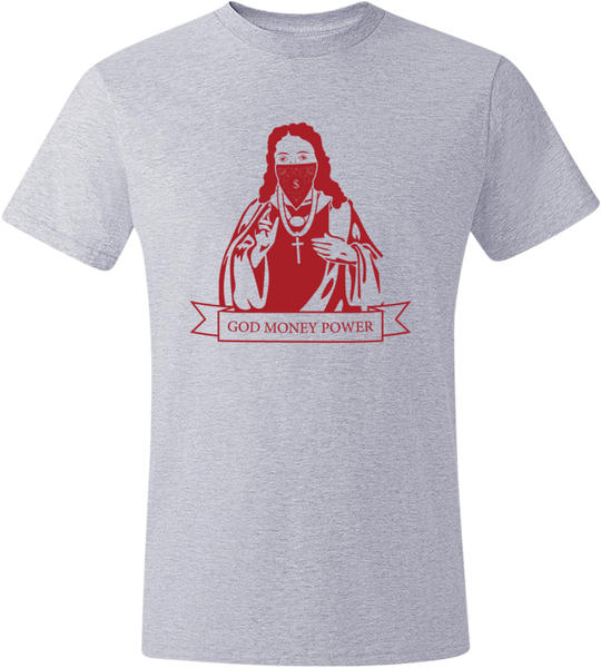 Jesus Logo T-Shirt / Silver & Red