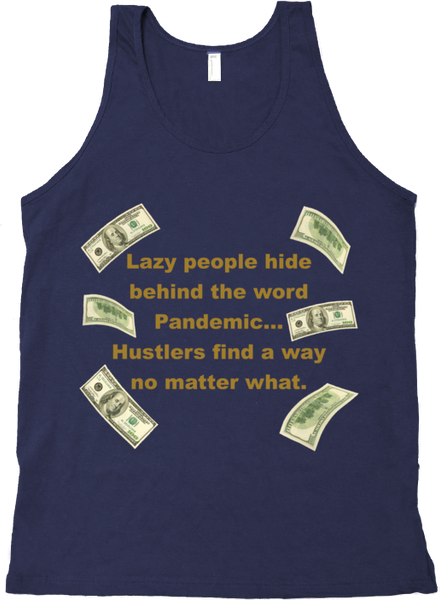 Pandemic Hustler Dark Navy Blue/Gold Tank