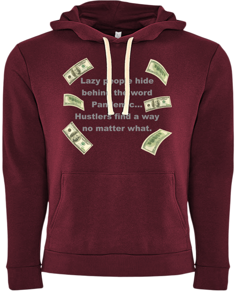 Pandemic Hustler Red Maroon/Silver Hoodie