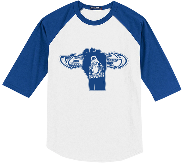 Almighty Power "Fist" White/Blue Sport-Tek Shirt